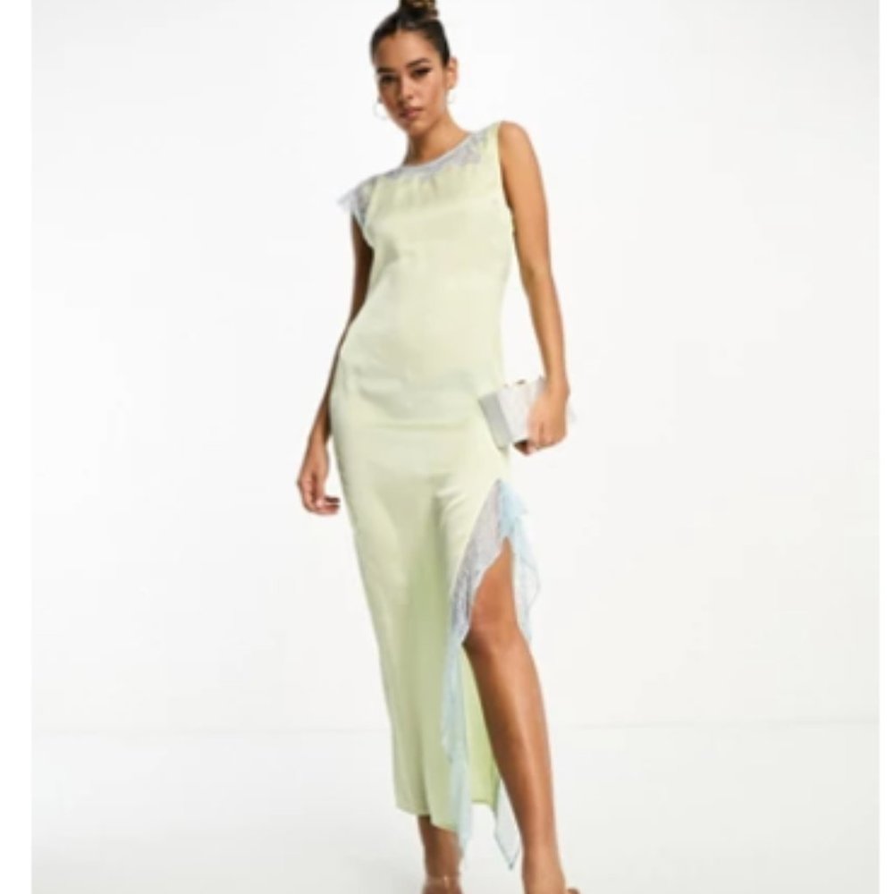 ASOS Satin & Lace Maxi Dress NWT